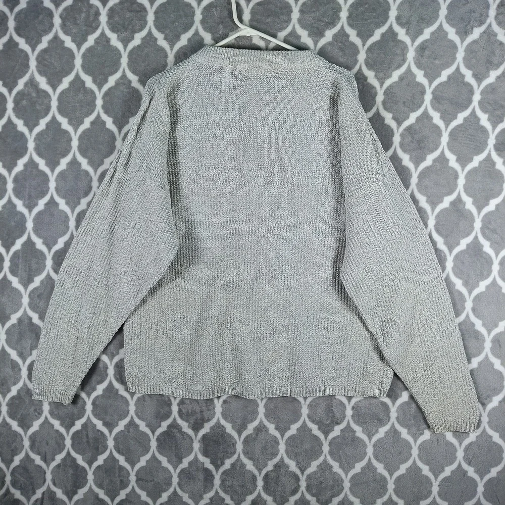 West Marine Natural Gear Sweater Men L Gray Oatmeal Cotton Henley Knit Pullover